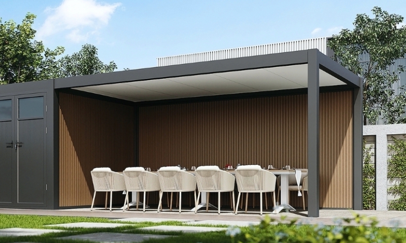 WPC stěna pro přístřešek Prestige
